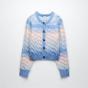 Zara blue pink cardigan. Size L.